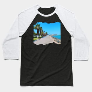 Beautiful photography of ocean, palm trees and blue sky Baseball T-Shirt